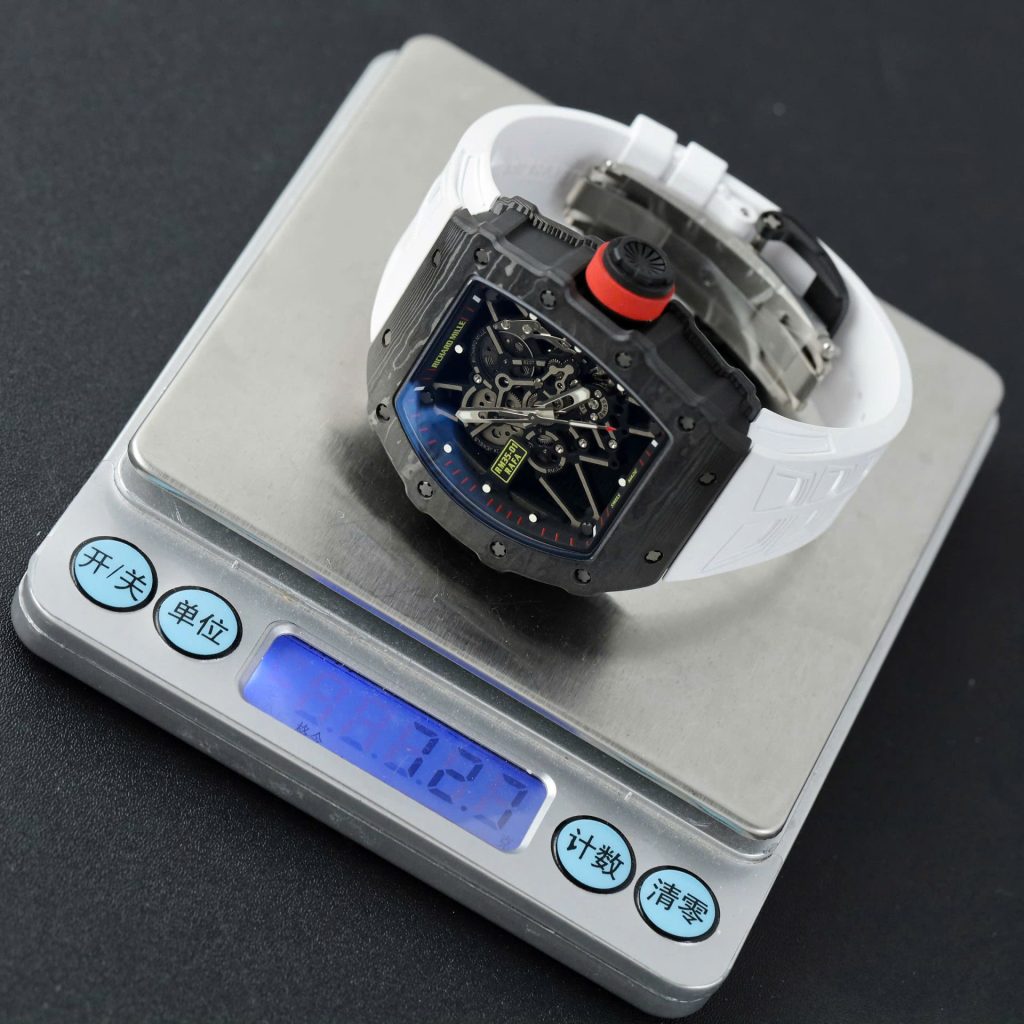 Đồng Hồ Richard Mille RM35-01 Replica 11 Vỏ Carbon NTPT Dây Cao Su Trắng Xưởng ZF 49,9x43mm (2)
