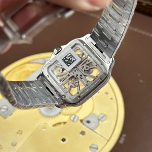 Đồng Hồ Cartier Santos Replica 11 Demi Vàng Mặt Lộ Cơ Dây Kim Loại 39 (2)