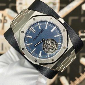 Đồng Hồ Audemars Piguet Rep 11 Royal Oak Selfwinding Flying Tourbillon 26730TI Mặt Xanh Phun Cát 41mm (3)