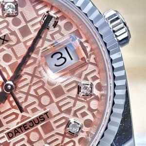 Đồng Hồ Rolex DateJust Chế Tác Họa Tiết Vi Tính Mặt Hồng Nhà Máy AR 36mm (2)