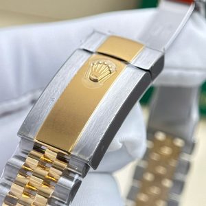 Đồng Hồ Rolex DateJust Replica Cao Cấp Họa Tiết Vi Tính Mặt Vàng Nhà Máy AR 36mm (2)