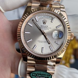 Đồng Hồ Nam Rolex Day-Date Chế Tác Mặt Số Sundust Trọng Lượng 210 Gram Xưởng RC 40mm (2)