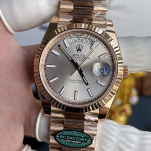 Đồng Hồ Nam Rolex Day-Date Chế Tác Mặt Số Sundust Trọng Lượng 210 Gram Xưởng RC 40mm (2)