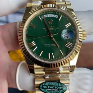 Đồng Hồ Nam Rolex Day-Date Replica 11 Mặt Xanh Lá Cây Trọng Lượng 210 Gram Xưởng RC 40mm (2)