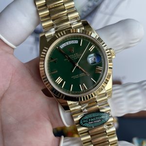 Đồng Hồ Nam Rolex Day-Date Replica 11 Mặt Xanh Lá Cây Trọng Lượng 210 Gram Xưởng RC 40mm (2)
