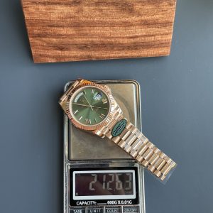 Đồng Hồ Rolex Day-Date Nam Chế Tác Mặt Xanh Ô Liu Màu Vàng Hồng Nhà Máy RC 40mm (2)