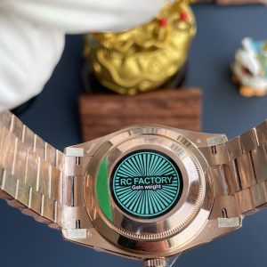 Đồng Hồ Rolex Day-Date Nam Chế Tác Mặt Xanh Ô Liu Màu Vàng Hồng Nhà Máy RC 40mm (2)