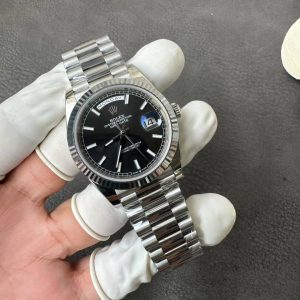 Đồng Hồ Rolex Day-Date Replica 11 Mặt Đen Cọc Số Dạ Quang Bộ Máy Calibre 3255 Xưởng RC 40mm (2)