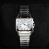 Đồng Hồ Nữ Cartier Santos Small Chế Tác Mặt Trắng Dây Kim Loại 27×34 (2)