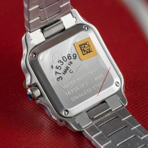 Đồng Hồ Nữ Cartier Santos Small Chế Tác Mặt Trắng Dây Kim Loại 27×34 (2)