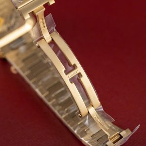 Đồng Hồ Nữ Cartier Santos Small Replica 11 Mặt Trắng Vỏ Phủ Vàng Hồng 27×34 (2)