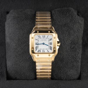 Đồng Hồ Nữ Cartier Santos Small Replica 11 Mặt Trắng Vỏ Phủ Vàng Hồng 27×34 (2)